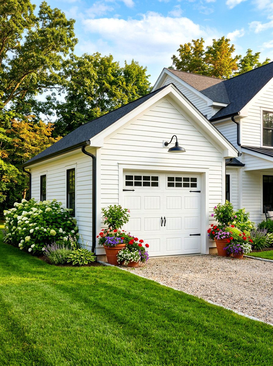 White garage door - 30 garage door color ideas