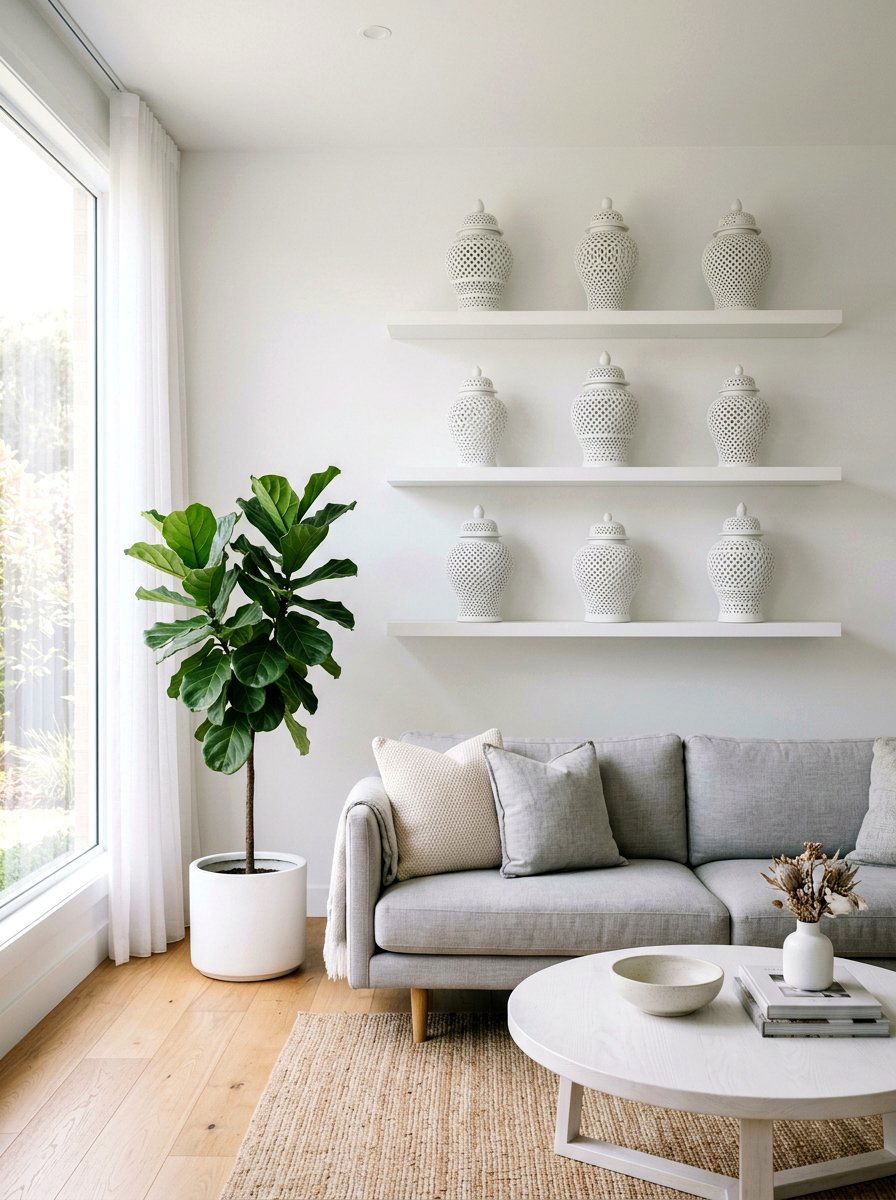 White ginger jar minimalism - 30 ginger jar living room ideas