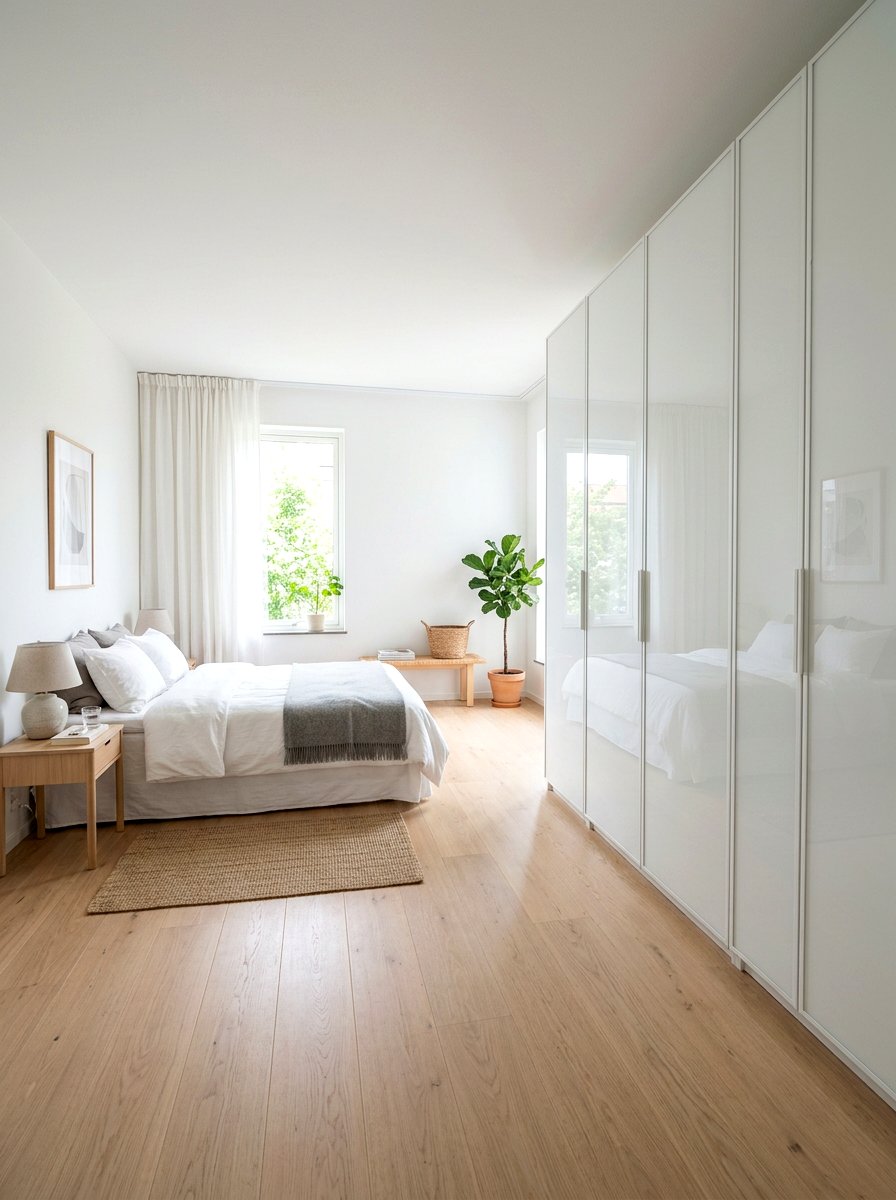 White glass closet doors - 30 glass front closet ideas