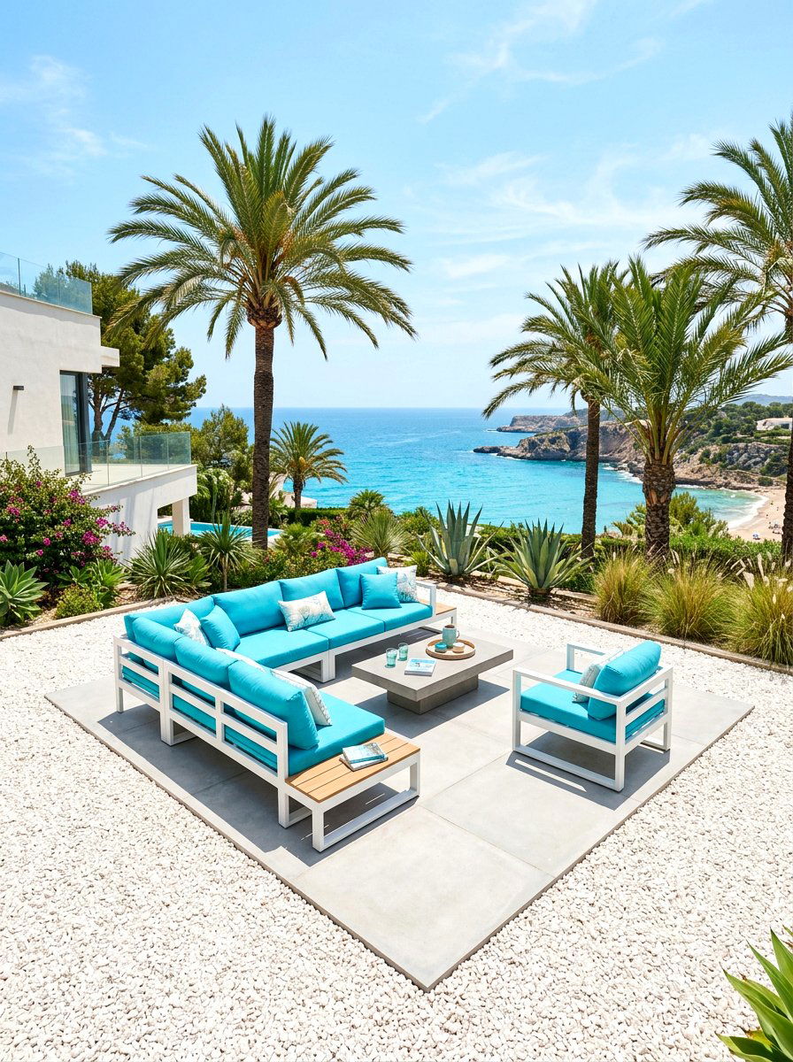 White gravel patio frame - 30 patio paver border ideas