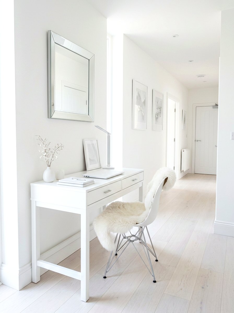 White hallway desk design - 30 hallway office nook ideas