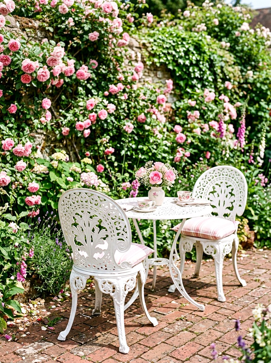 White iron bistro chair - 30 bistro chair patio ideas