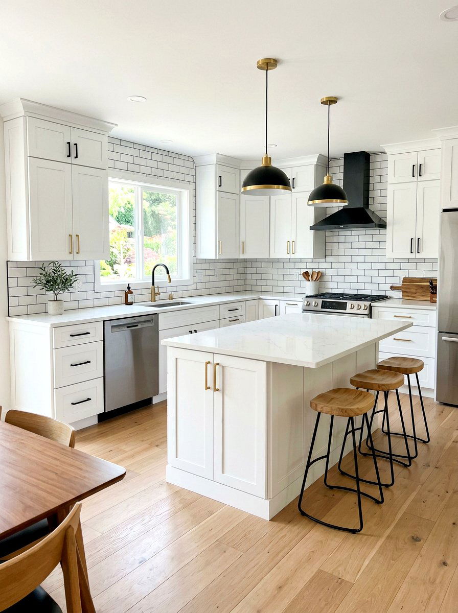 White kitchen mixed metals - 30 mixed metal kitchen ideas
