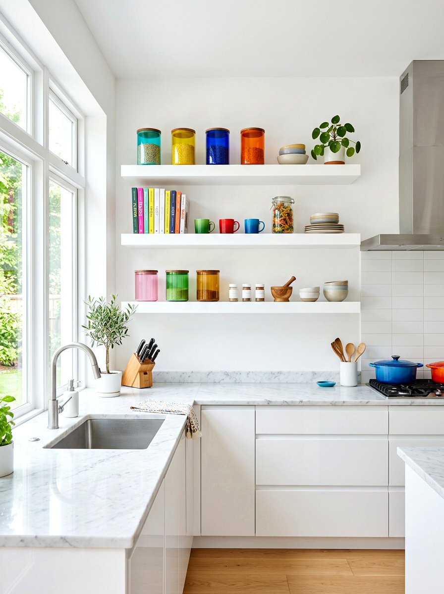 White kitchen open shelves - 30 open kitchen shelf ideas