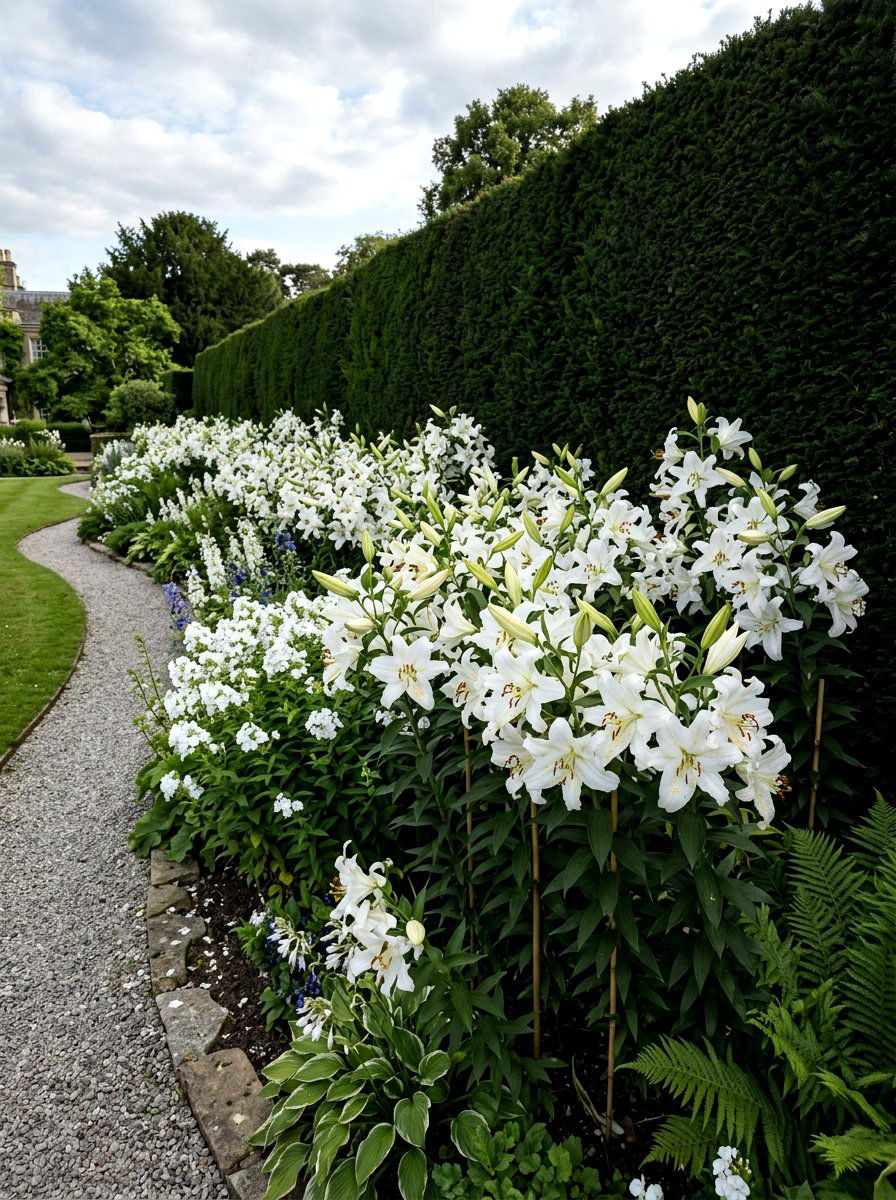 White lily garden border - 30 white garden border ideas