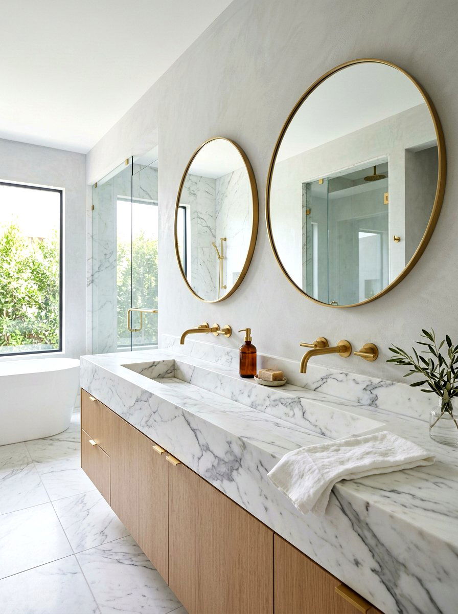 White marble integrated sink - 30 integrated sink countertop ideas