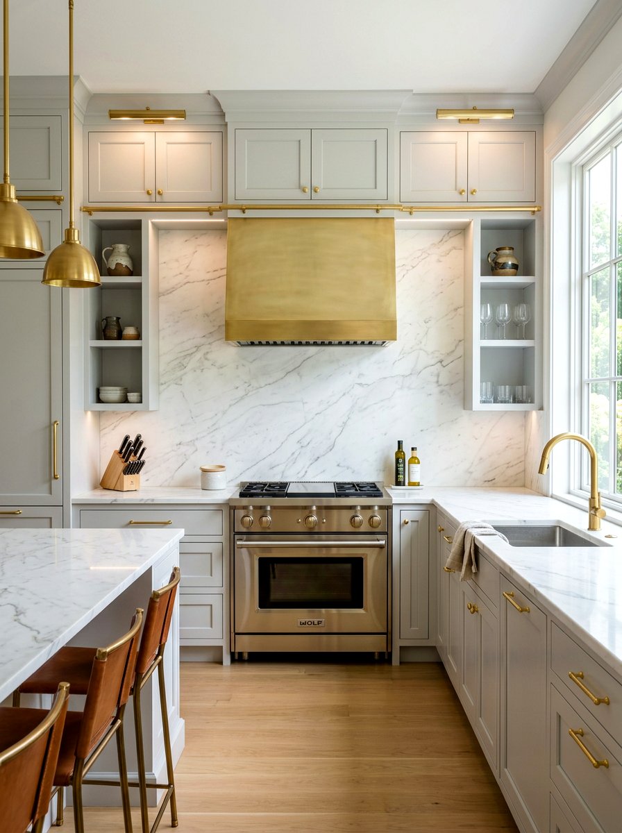 White marble slab backsplash - 30 slab backsplash ideas