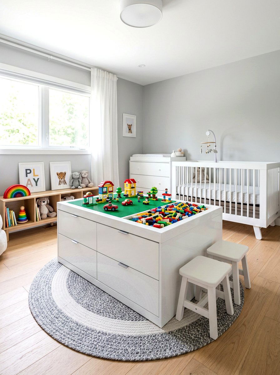 White modern lego table - 30 lego table ideas