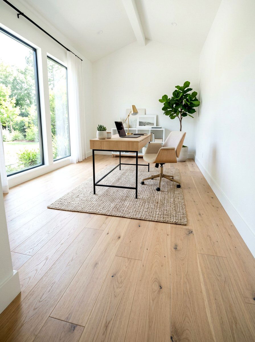 White oak flooring - 30 quiet luxury office ideas