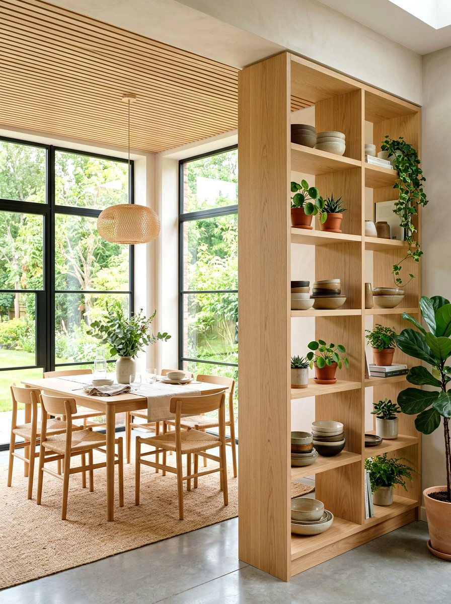 White oak shelving unit - 30 matcha station ideas