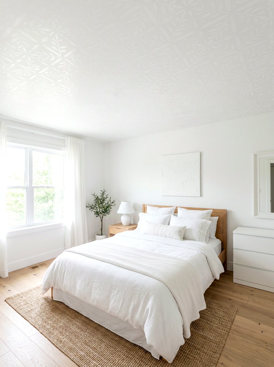 White on white pattern ceiling - 30 painted ceiling ideas