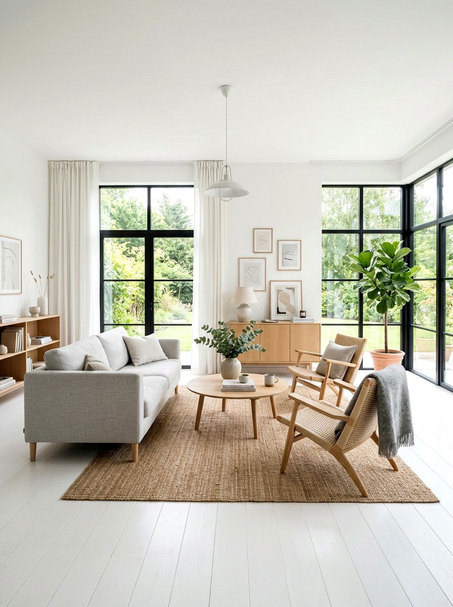 White painted wood floor - 30 painted floor ideas