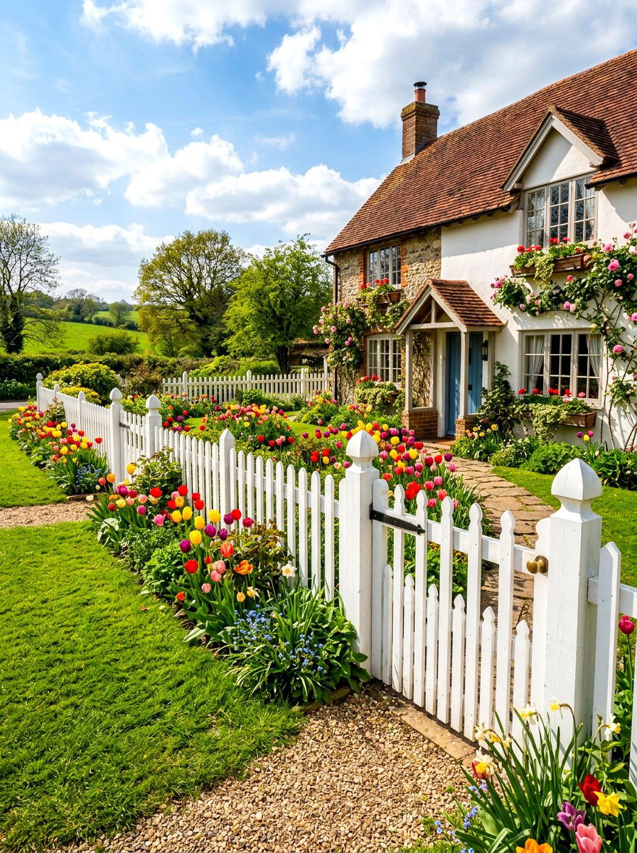 White picket fence - 30 vinyl fence ideas