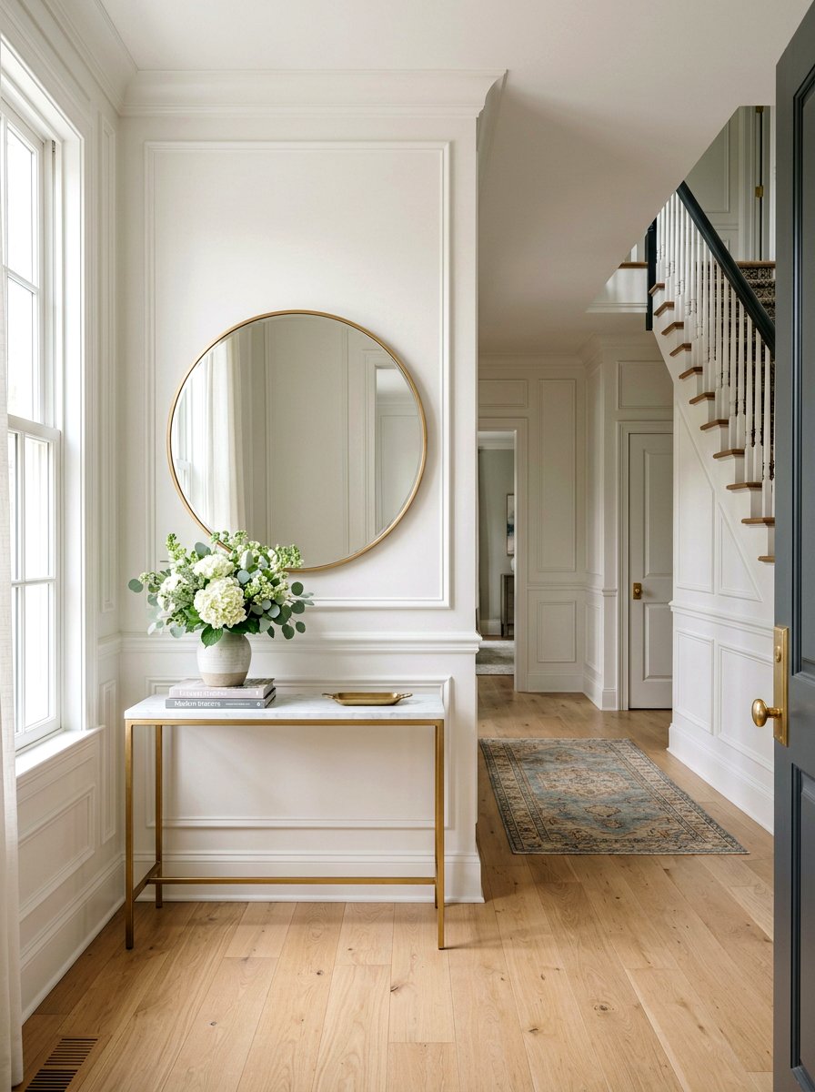 White picture frame molding - 30 foyer wall molding ideas
