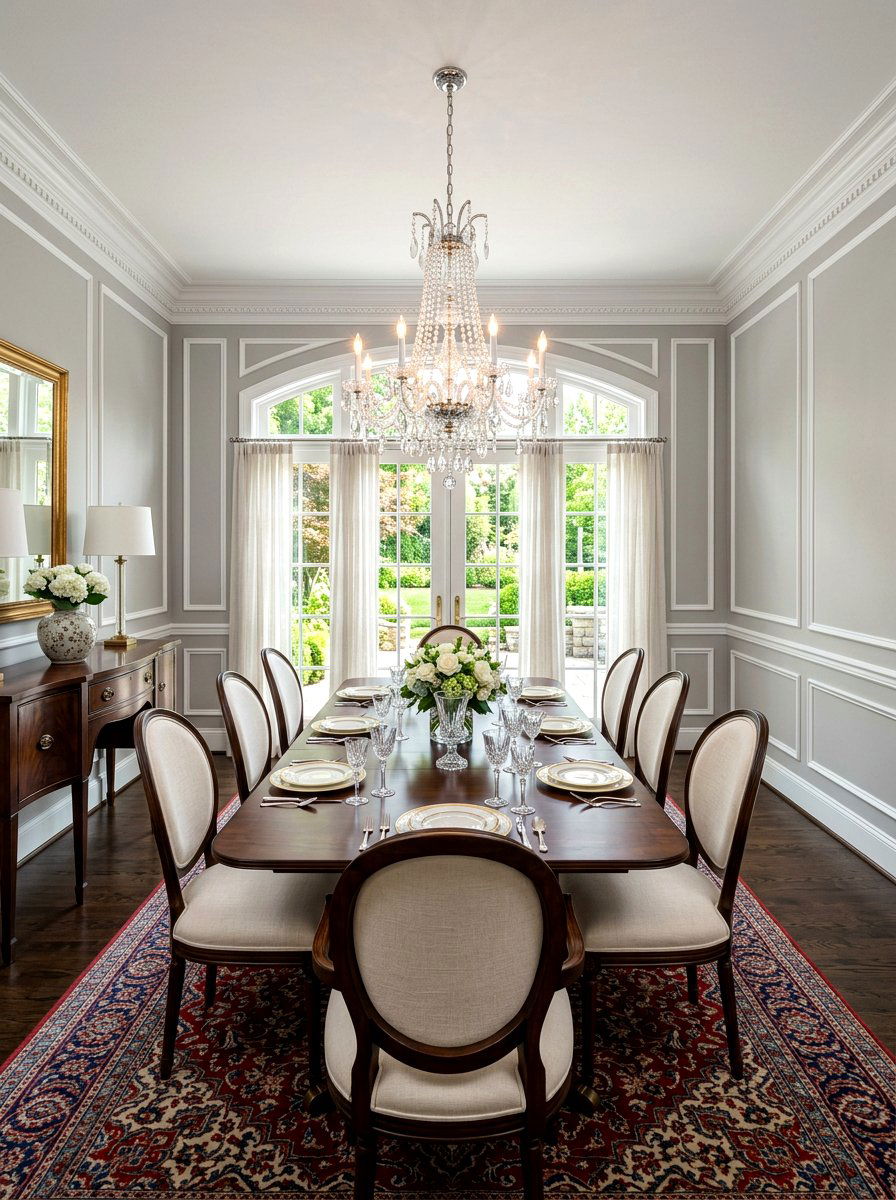 White picture frame molding - 30 dining room wall molding ideas