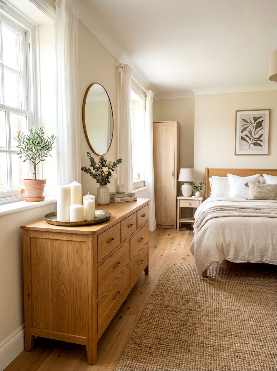 White pillar candles - 30 light academia bedroom ideas