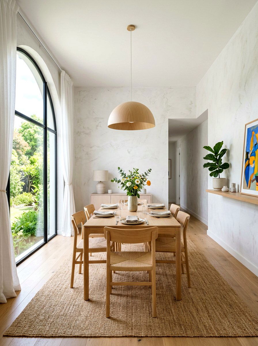 White plaster walls - 30 Mediterranean dining room ideas