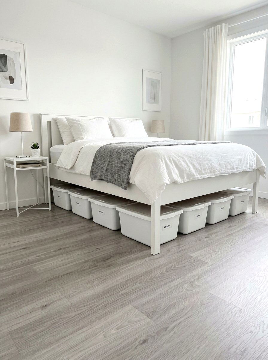 White plastic tubs - 30 under bed storage aesthetic ideas