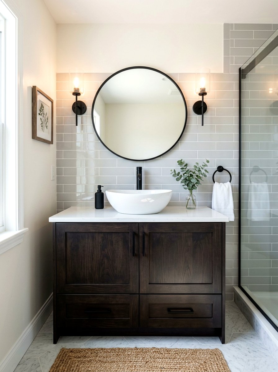 White porcelain vessel sink - 30 vessel sink powder room ideas