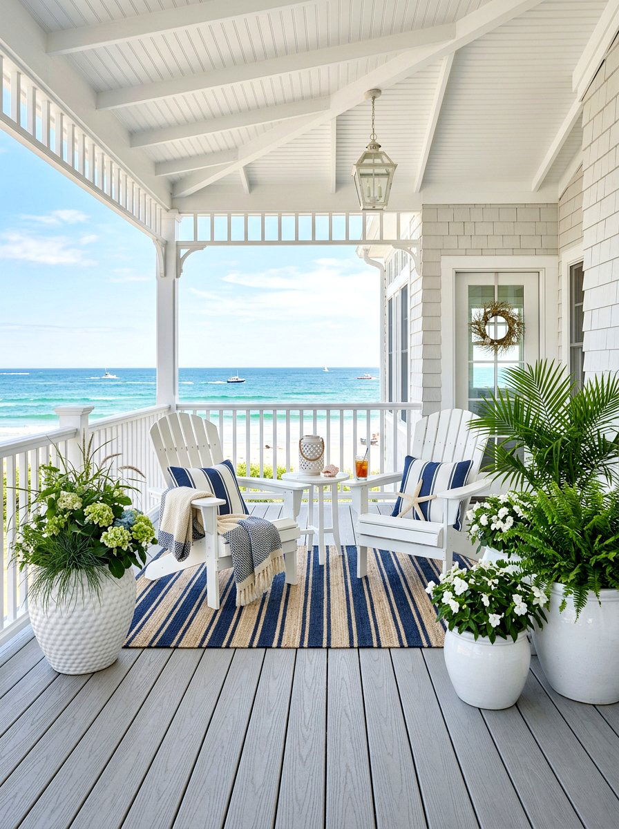 White porch decor - 30 stoop decor ideas