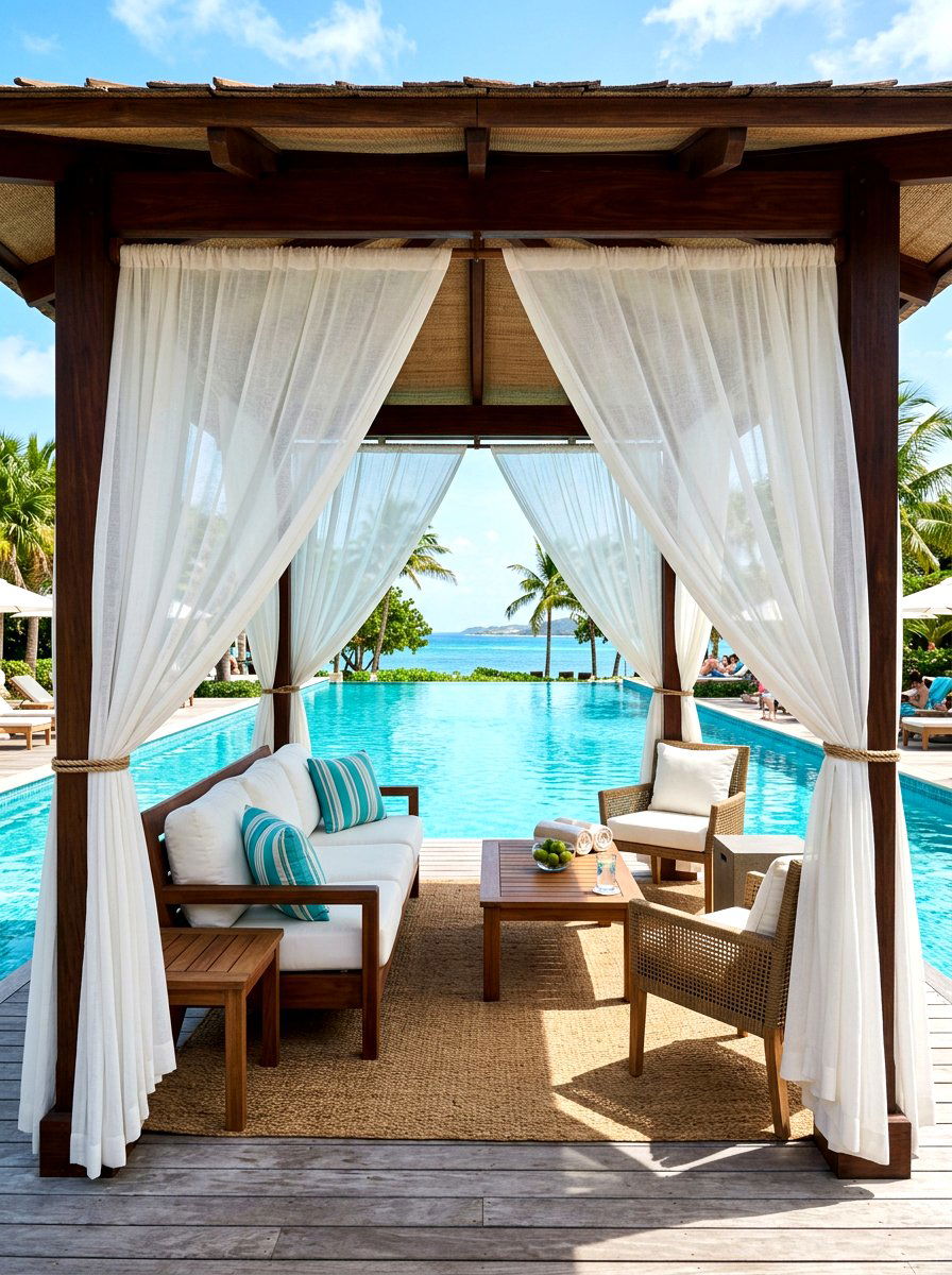 White sheer cabana curtains - 30 cabana curtain ideas
