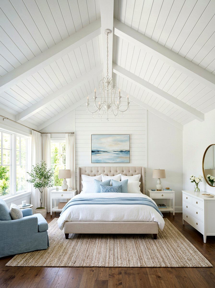 White shiplap vaulted ceiling - 30 vaulted ceiling ideas