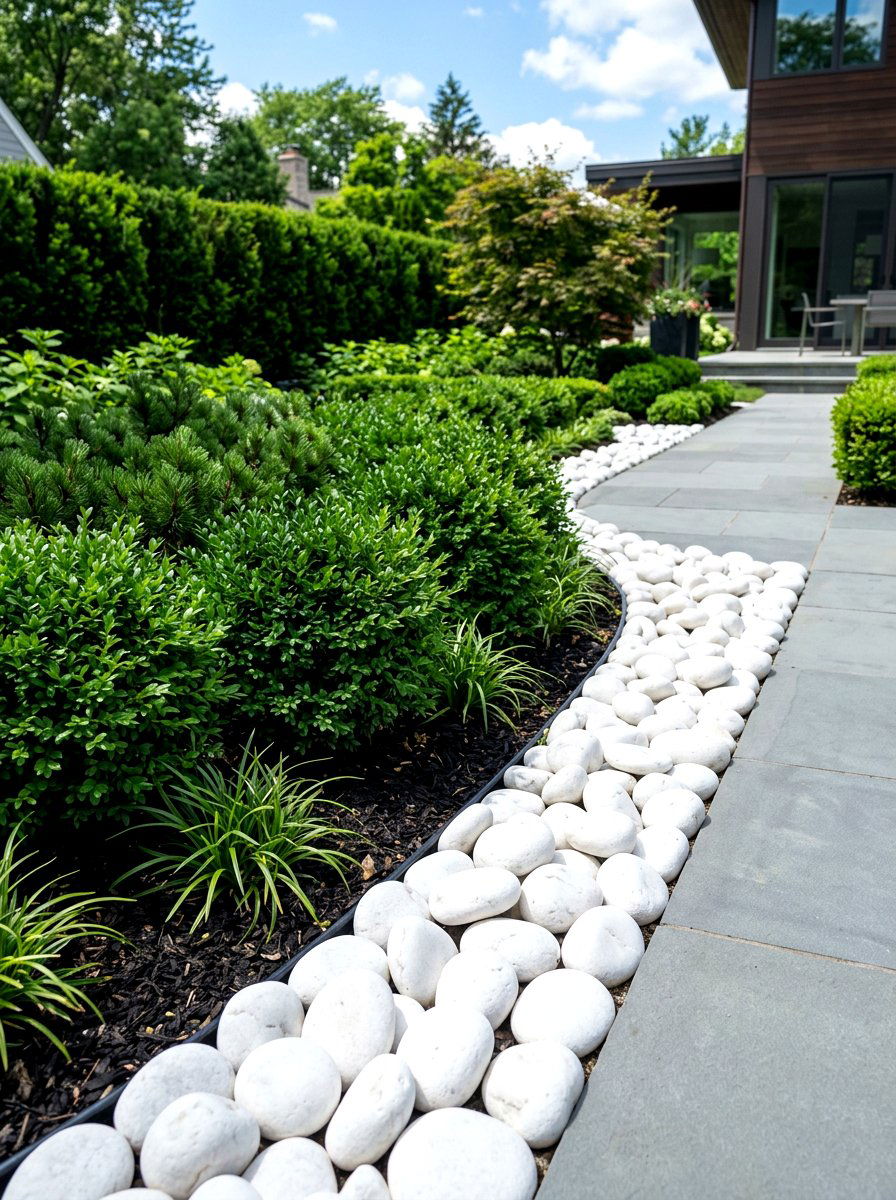 White stone garden border - 30 white garden border ideas