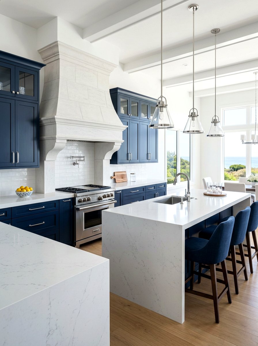 White stone range hood - 30 stone hood kitchen ideas