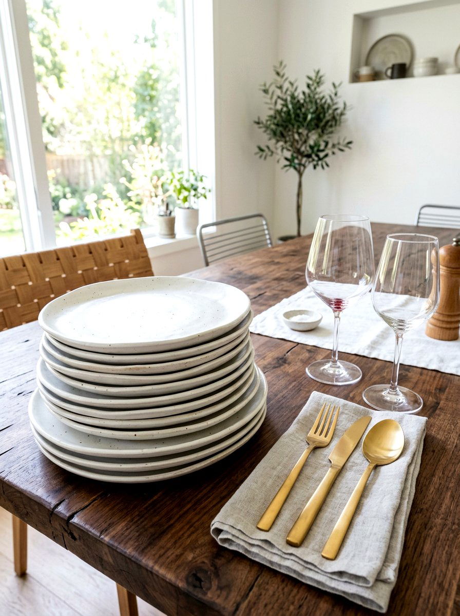White stoneware plates - 30 neutral tablescape ideas