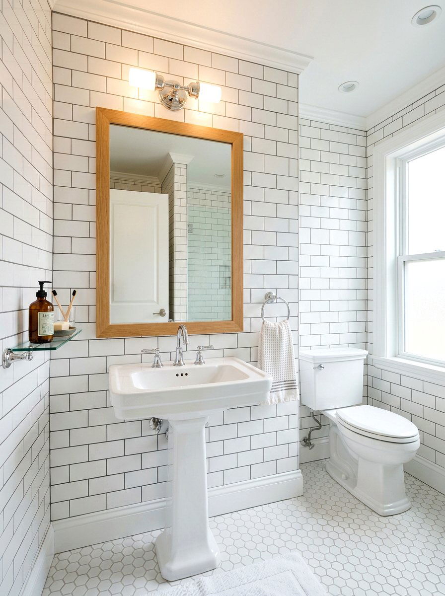 White subway tile - 30 Scandinavian bathroom ideas