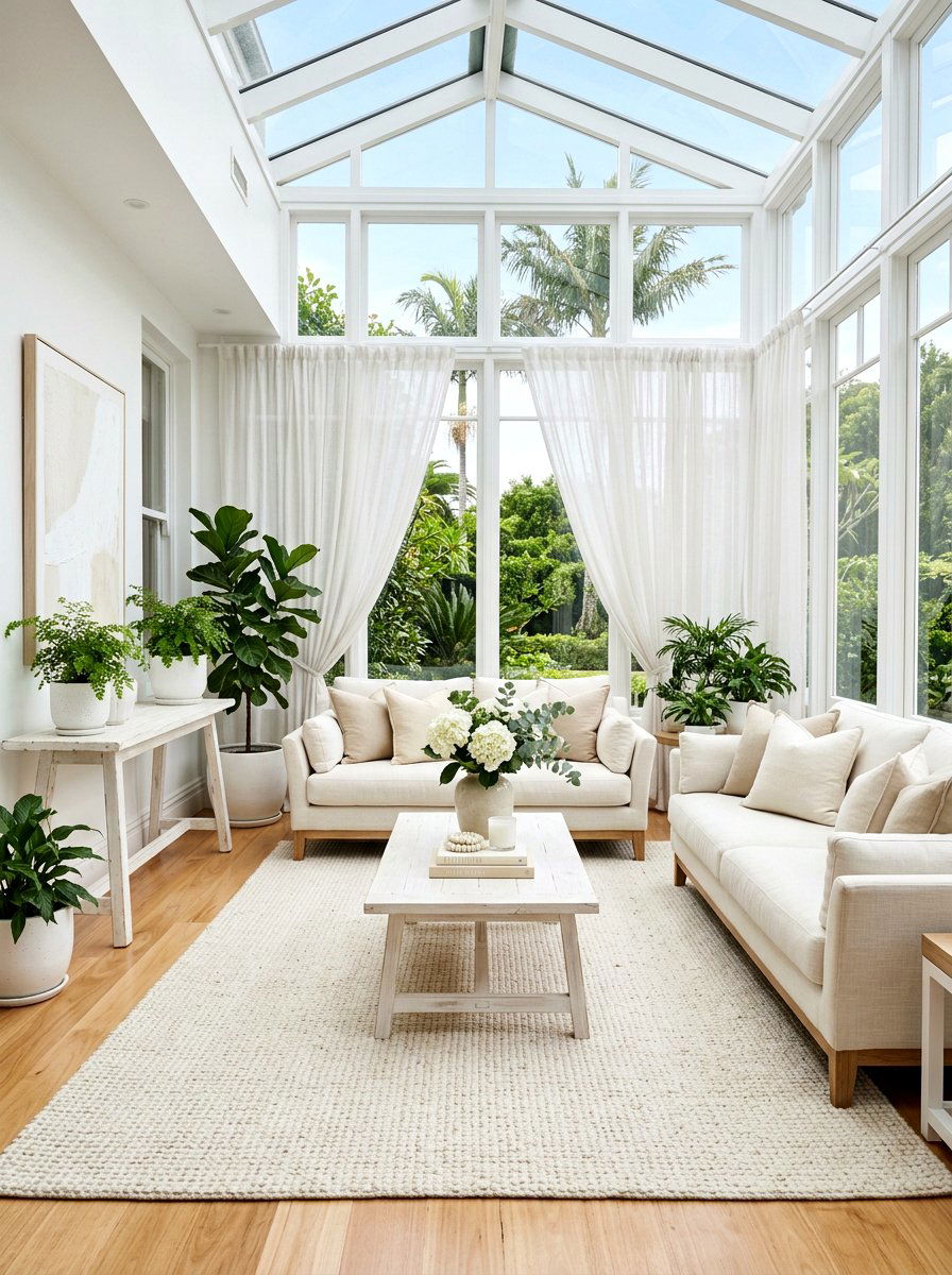 White sunroom decor - 30 elegant sunroom ideas