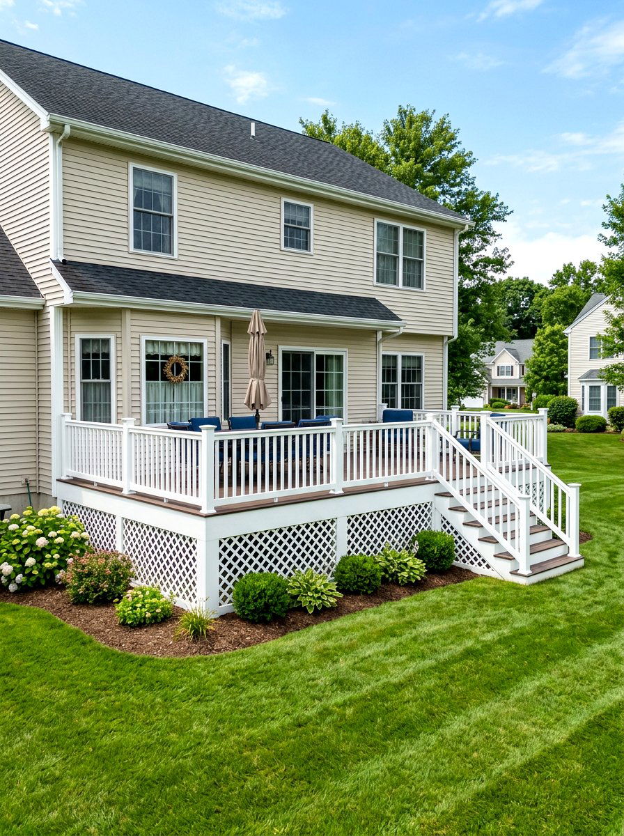 White vinyl deck lattice - 30 deck skirting lattice ideas