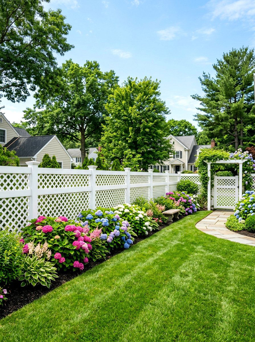 White vinyl lattice fence - 30 lattice privacy ideas