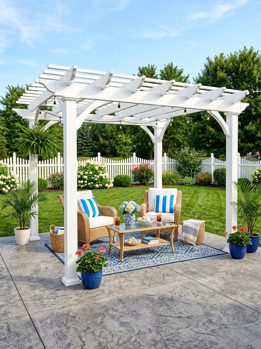 White vinyl pergola kit - 30 pergola ideas