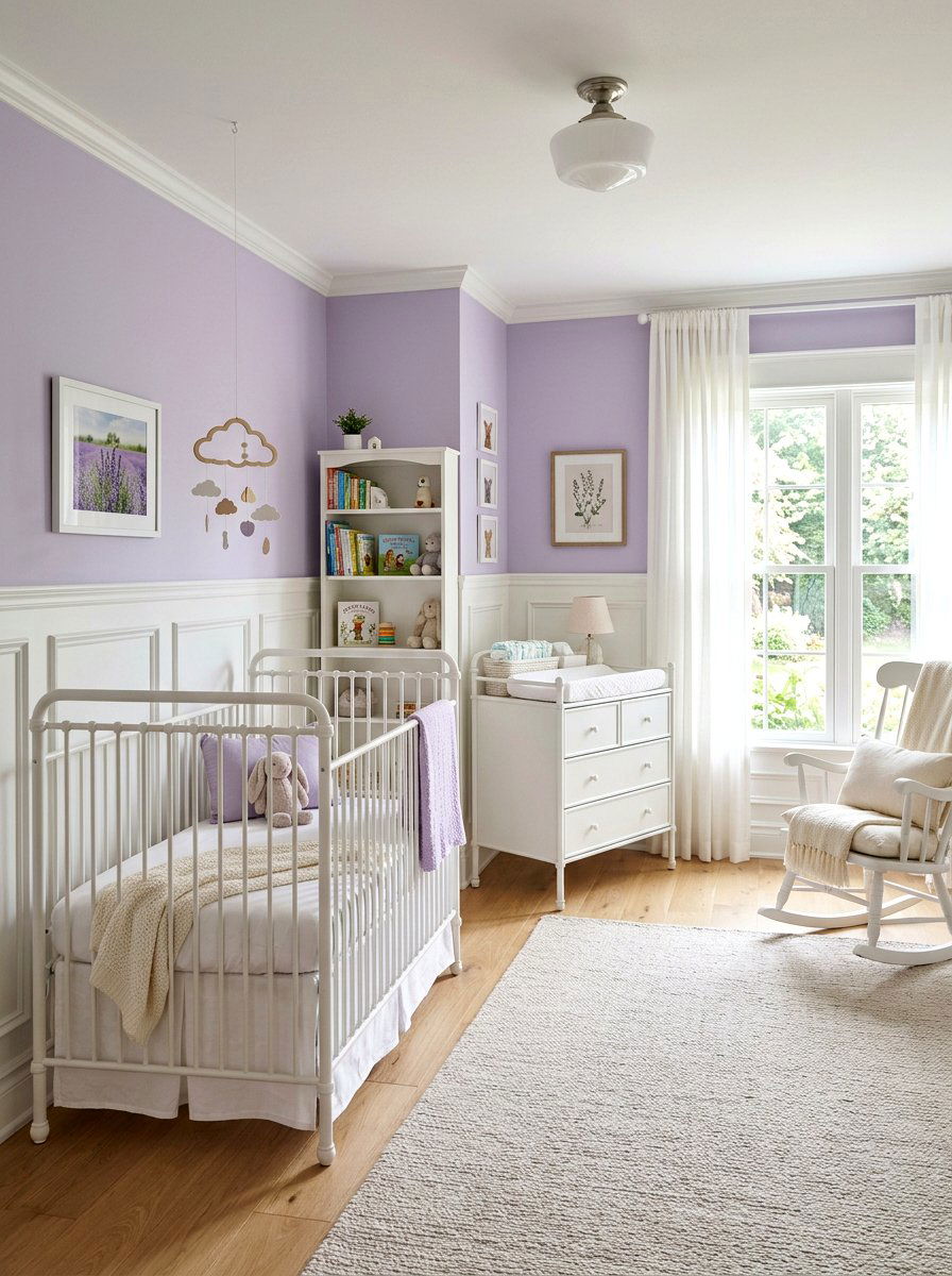 White wainscoting nursery - 30 soft traditional nursery ideas