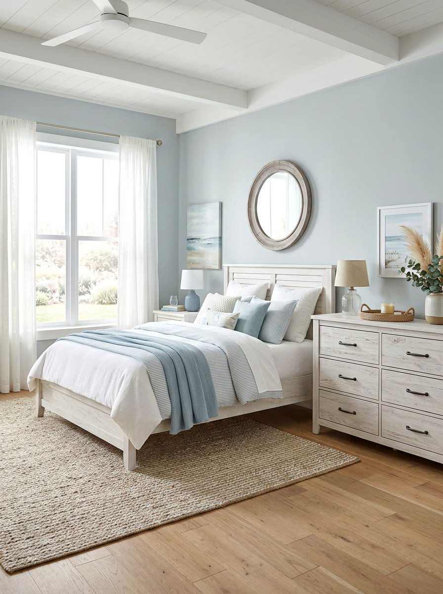 White wash furniture - 30 farmhouse bedroom ideas
