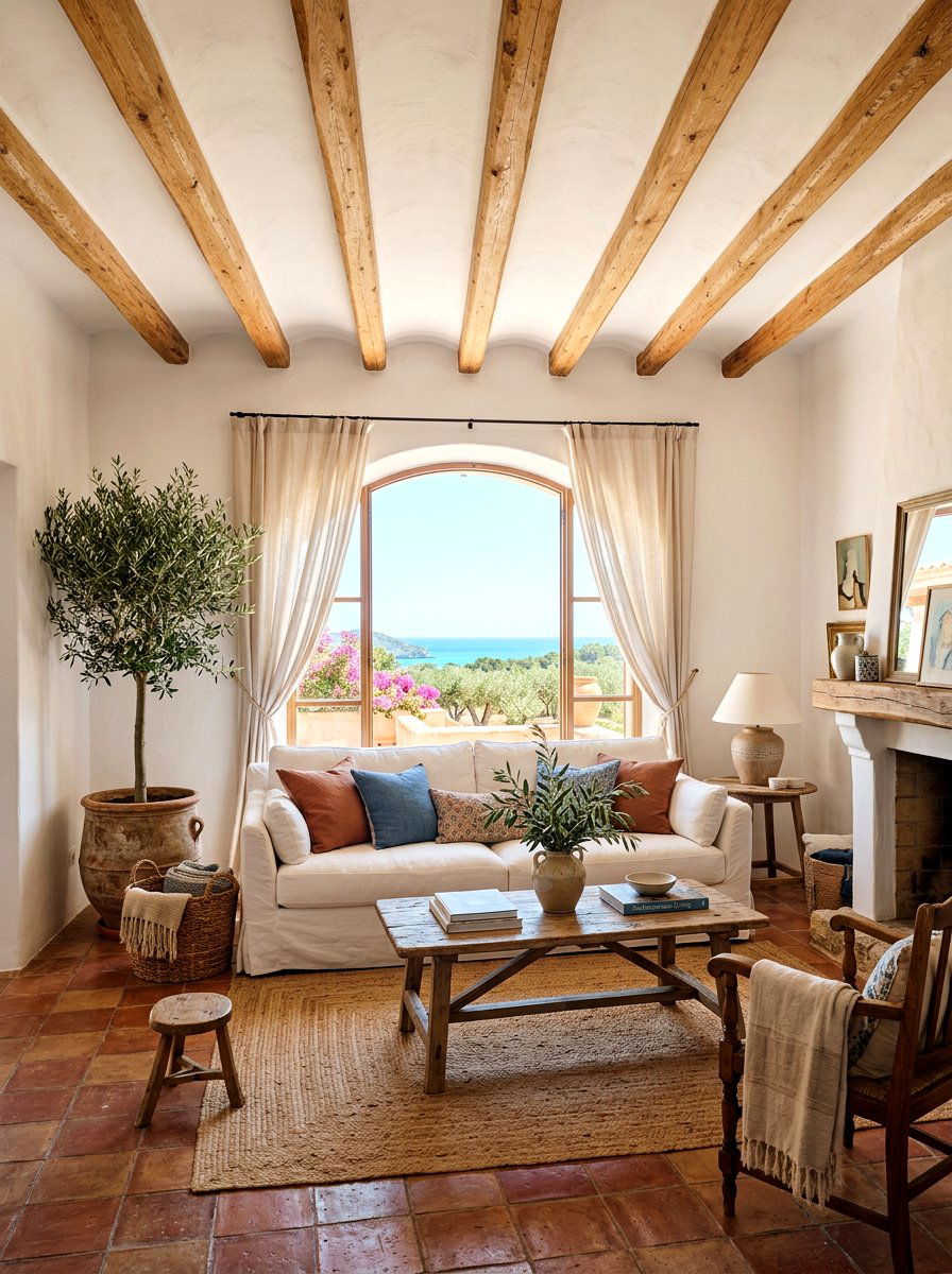White washed walls - 30 Mediterranean summer decor ideas