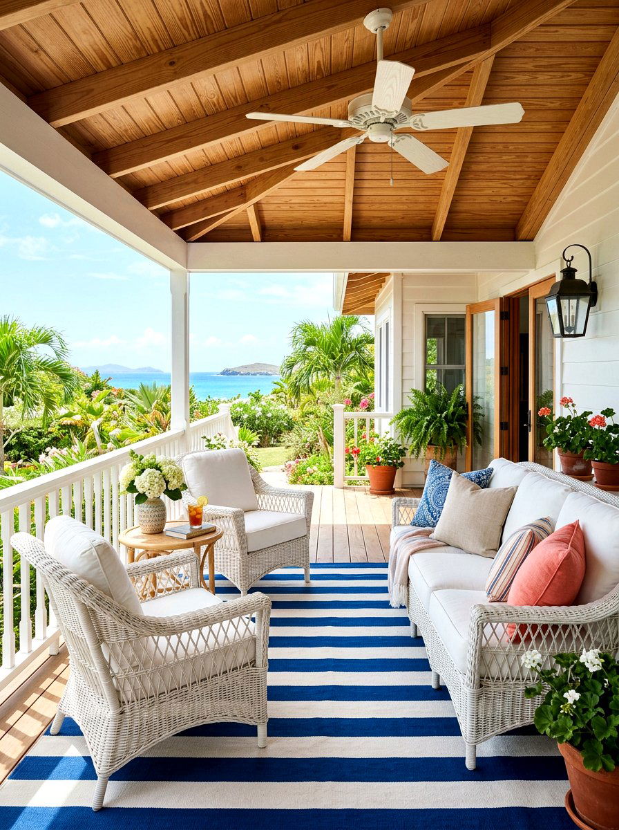 White wicker porch furniture - 30 Nancy Meyers front porch ideas
