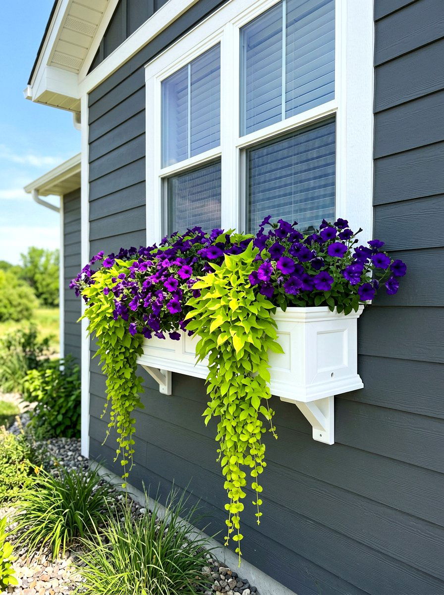 White window box planter - 30 window flower box ideas