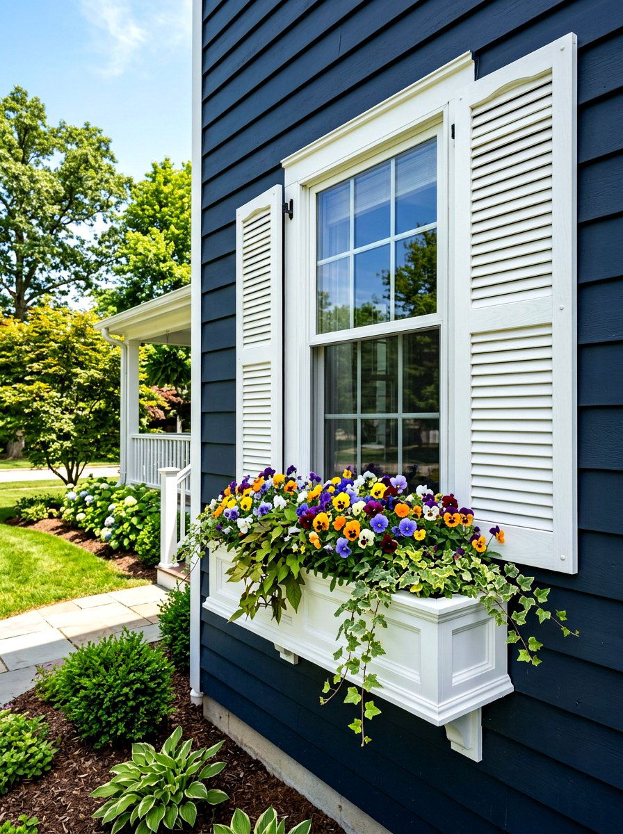 White window boxes - 30 shutters and flower box ideas