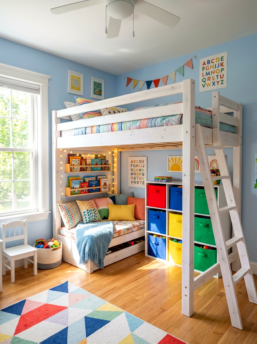 White wooden loft bed - 30 loft bed ideas