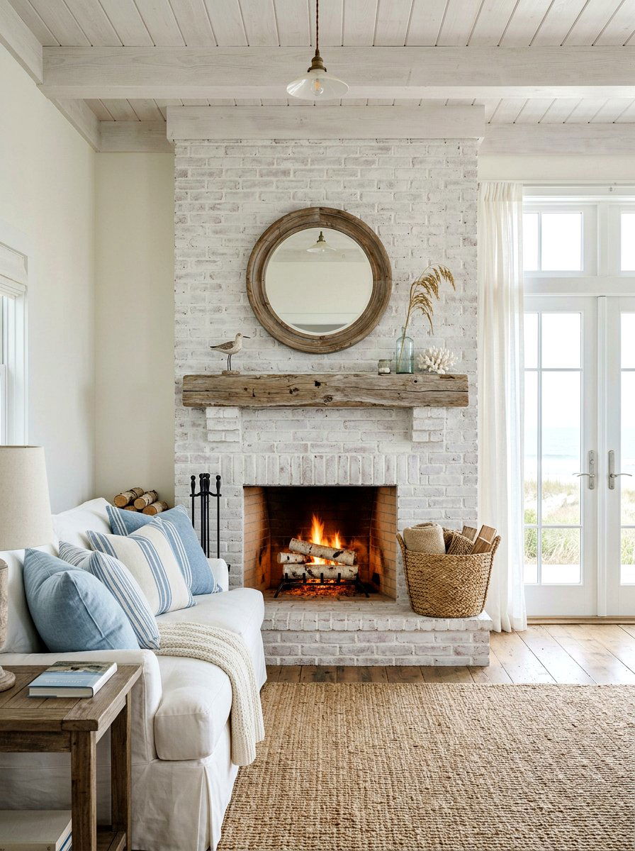 Whitewash Brick Fireplace - 30 brick fireplace ideas