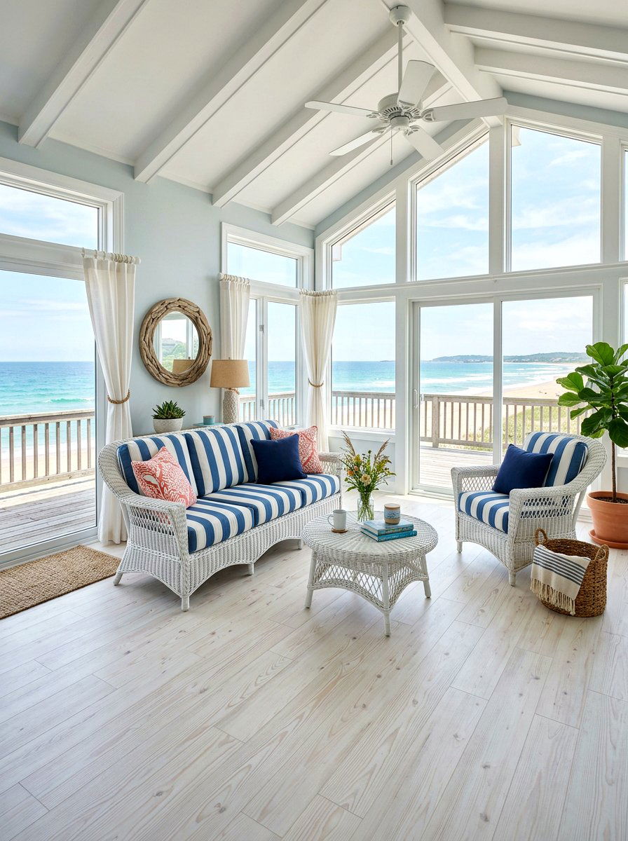 Whitewashed Pine Vinyl Plank - 30 peel and stick floor ideas