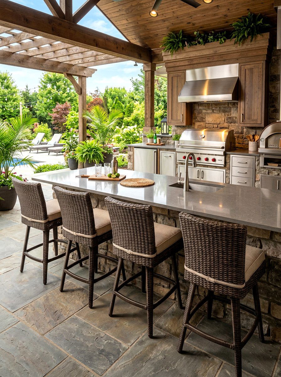 Wicker Bar Stools - 30 wicker patio furniture ideas