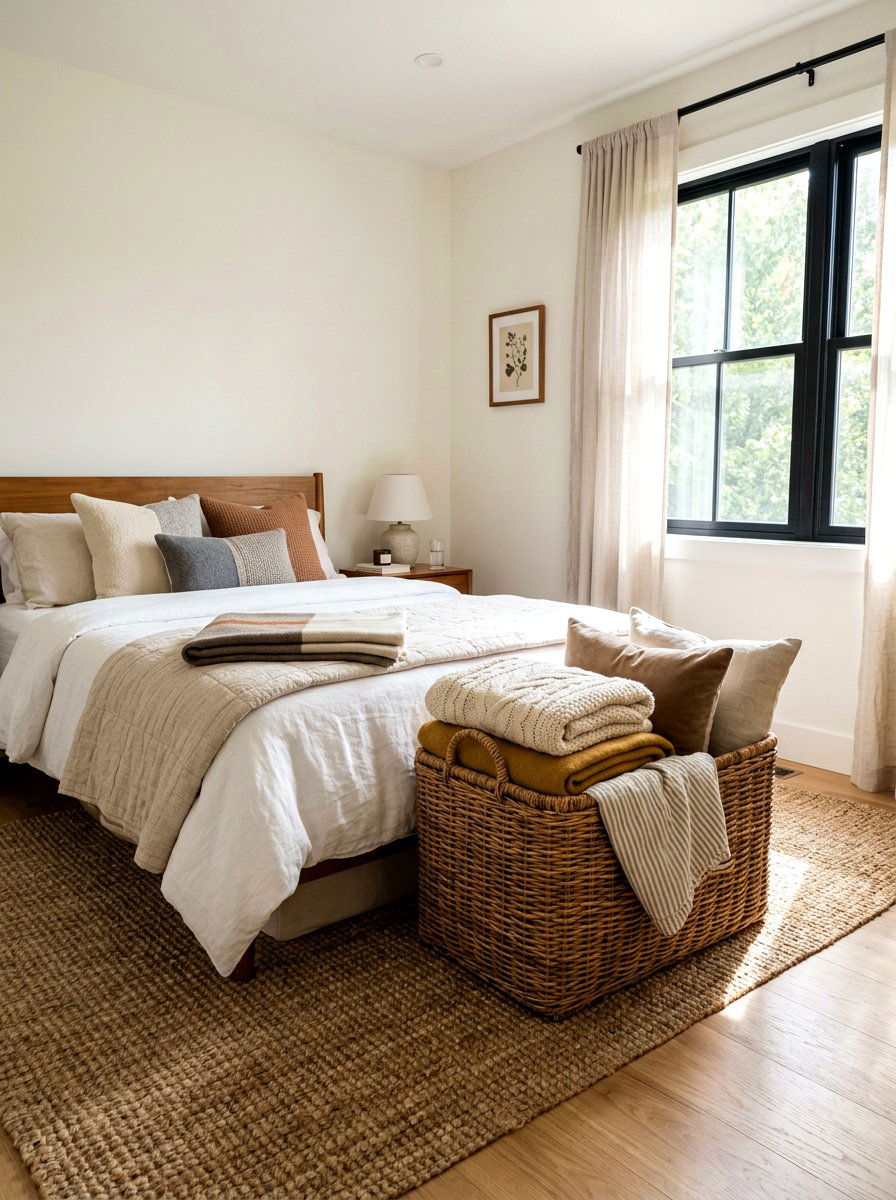 Wicker Basket - 30 Nancy Meyers bedroom ideas