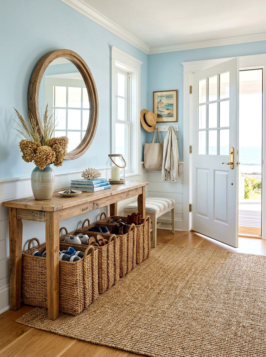 Wicker Basket Shoe Storage - 30 shoe storage ideas