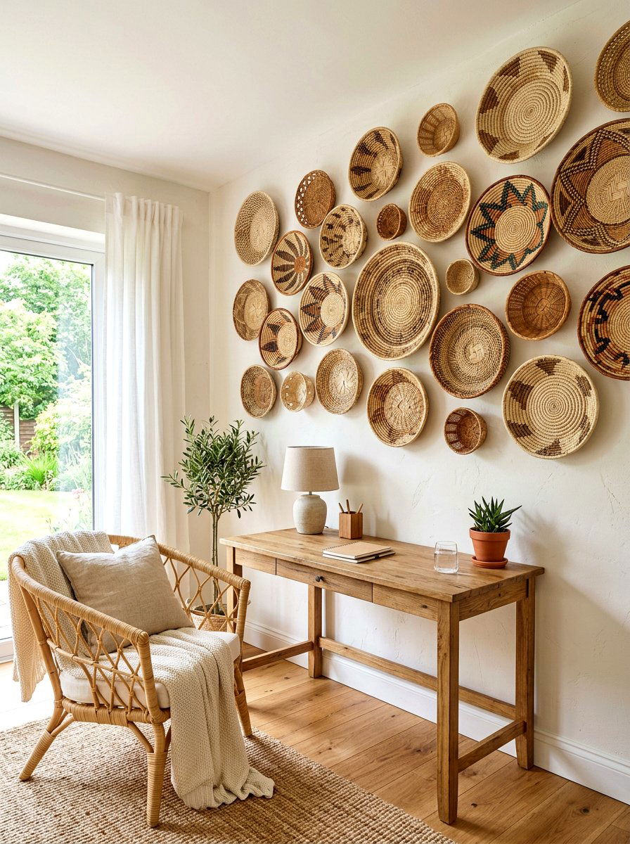 Wicker Basket Wall - 30 study wall ideas