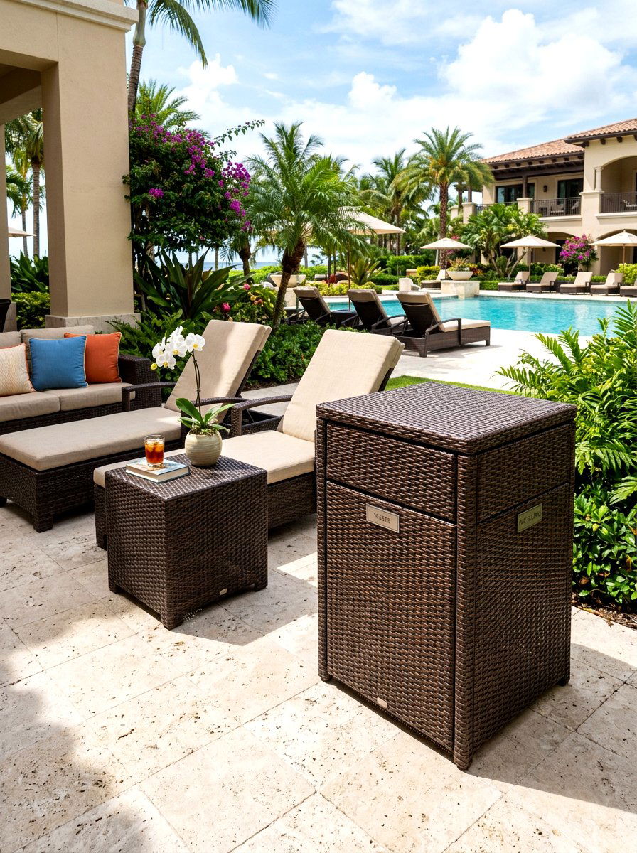 Wicker Bin Cover - 30 trash bin screen ideas