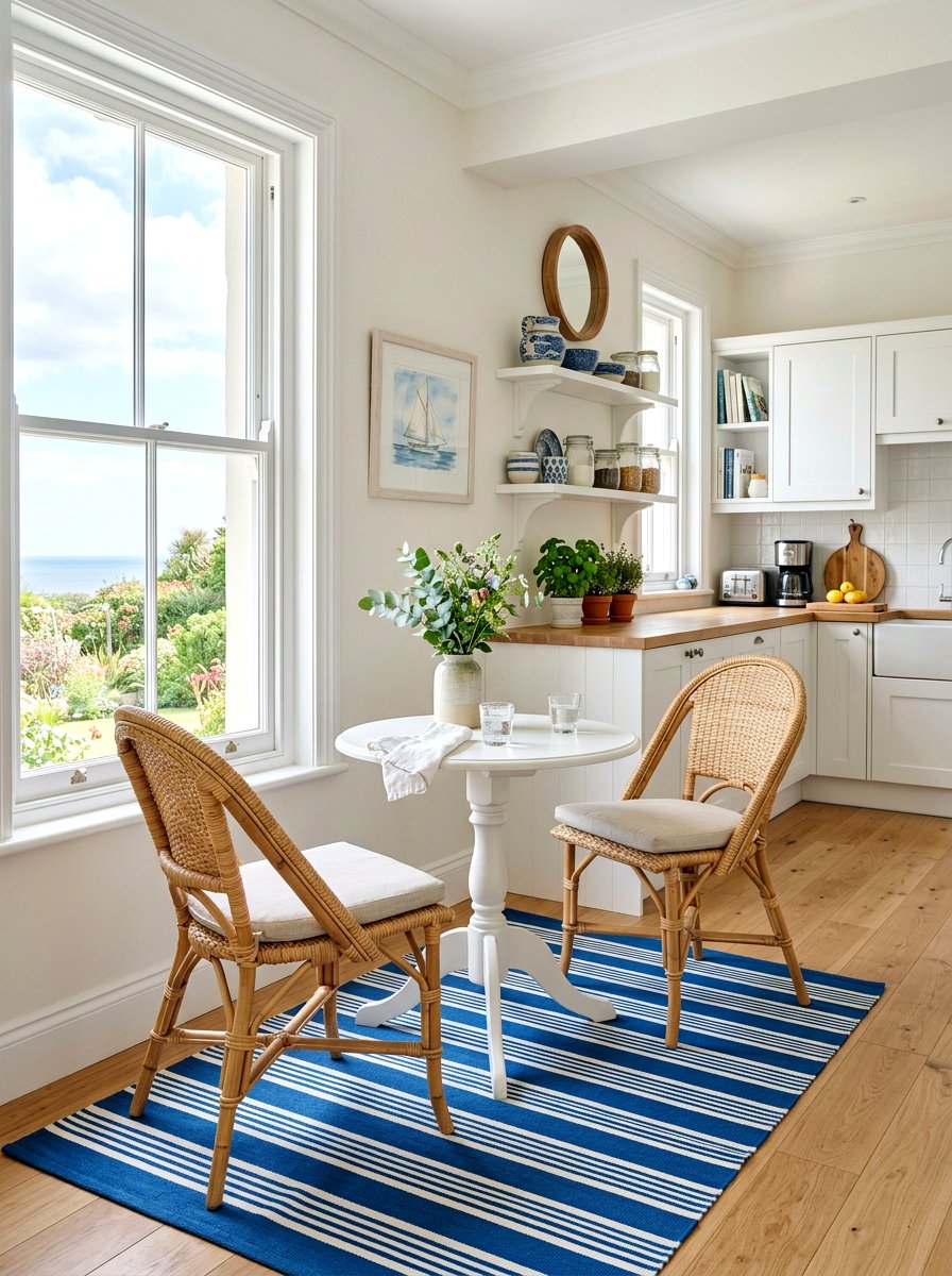 Wicker Bistro Chairs - 30 apartment breakfast nook ideas