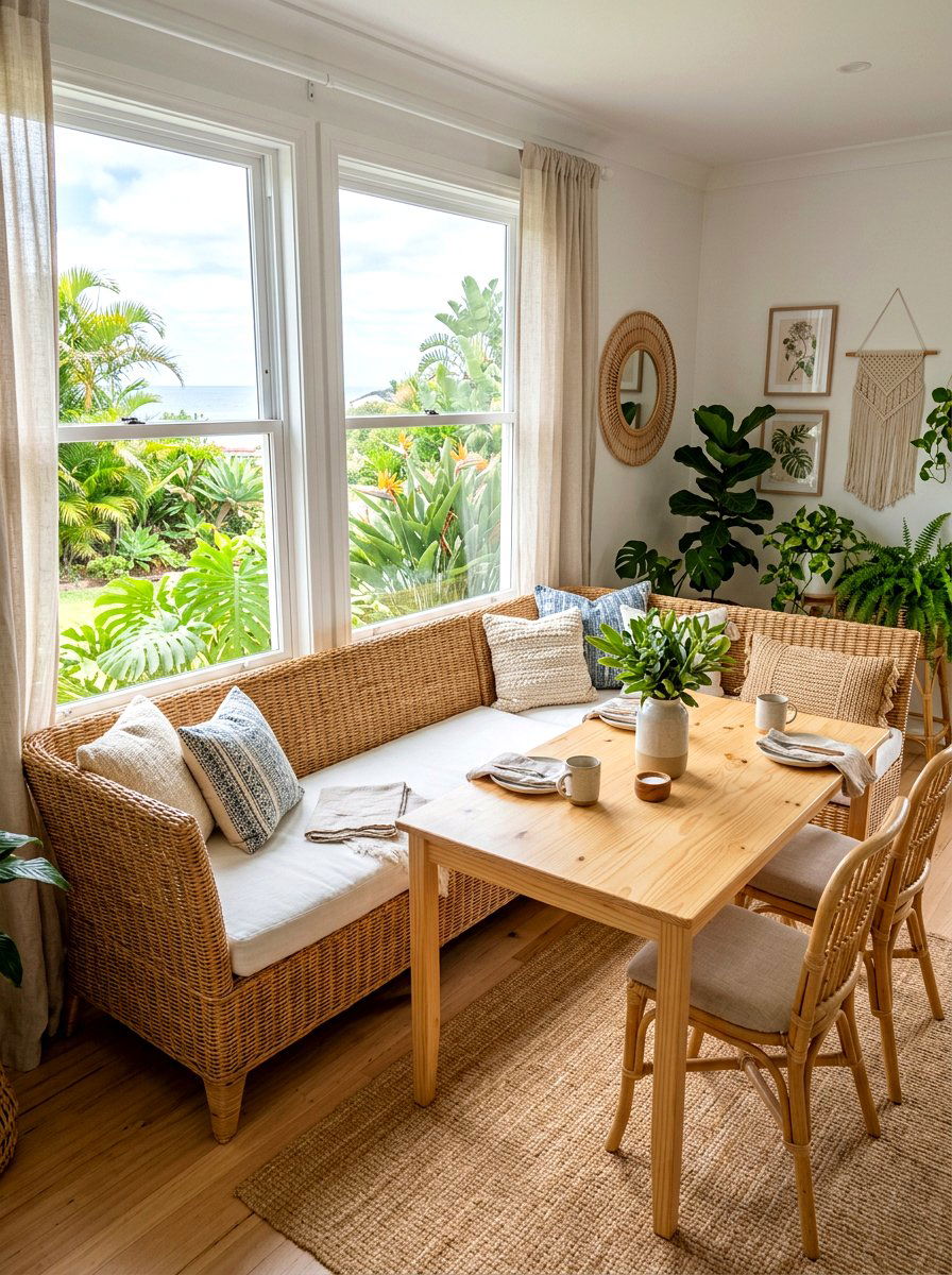 Wicker Breakfast Nook Bench - 30 breakfast nook bench ideas